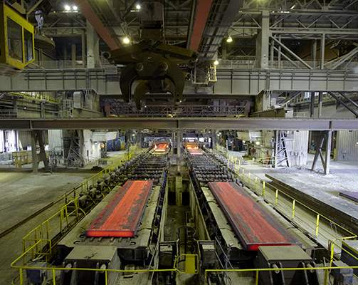 Our Facilitie - A picture of rolled steel in the Lake Erie Works facility.